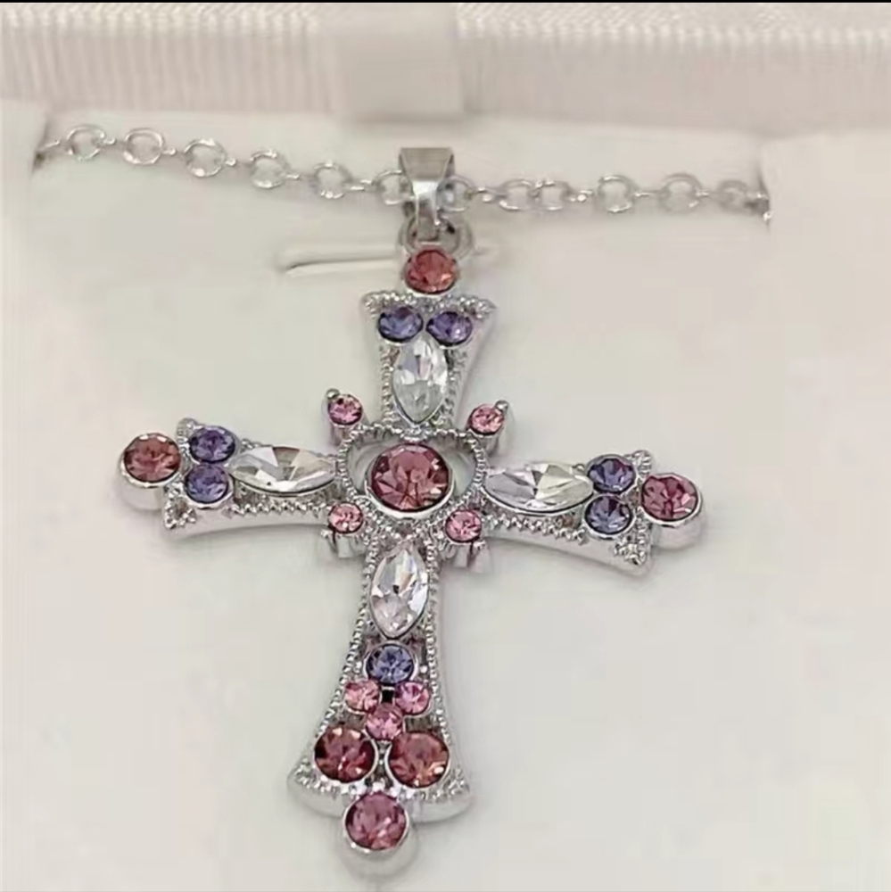 NWT Gemstone Cross Earrings